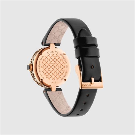 gucci tessuto motivo a diamante|Orologio Diamantissima, 32mm in pelle nera .